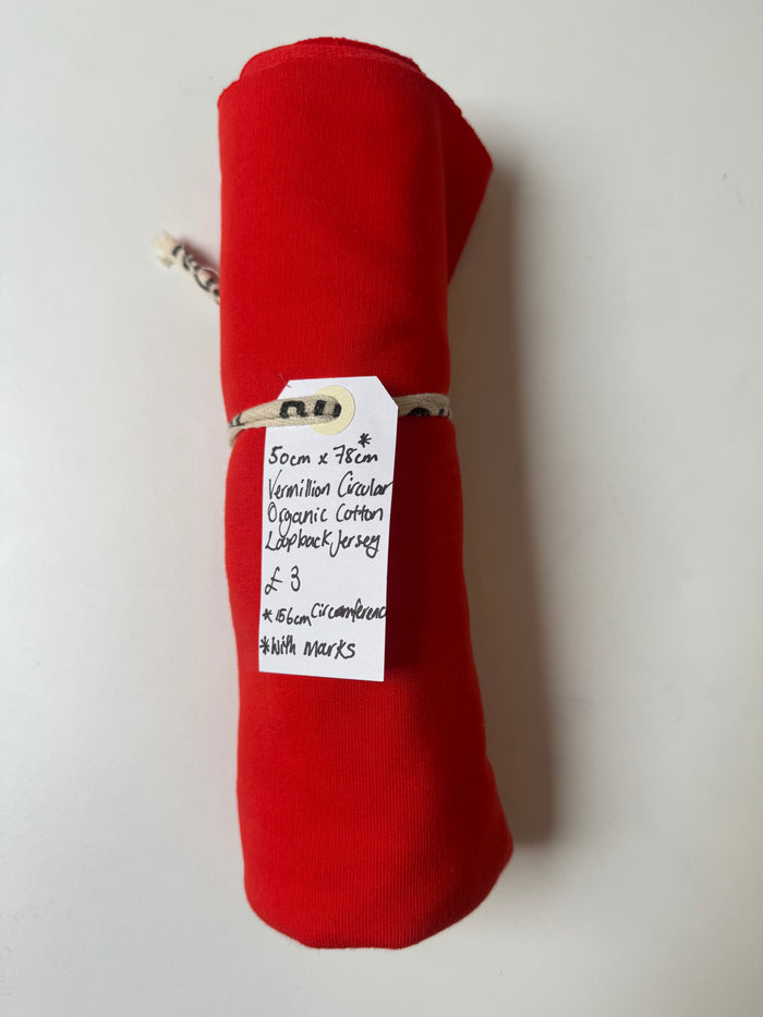 Vermillion Circular Organic Cotton Loopback Jersey Remnant