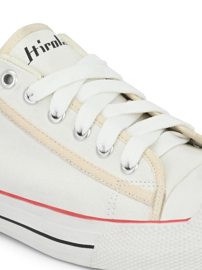 Vulcanised Skateboard Sneakers Shoes for Men - White (HRL2076WHT)