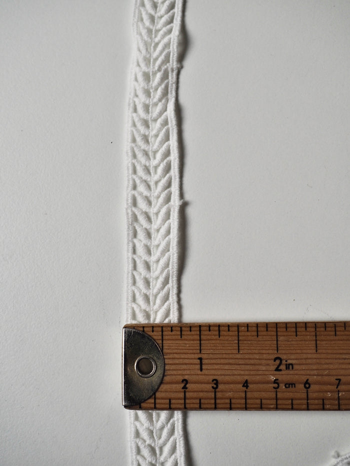 White Cotton Vine Lace Trim 20mm
