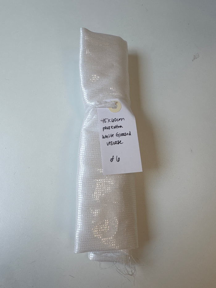 White Glossed Viscose Remnant