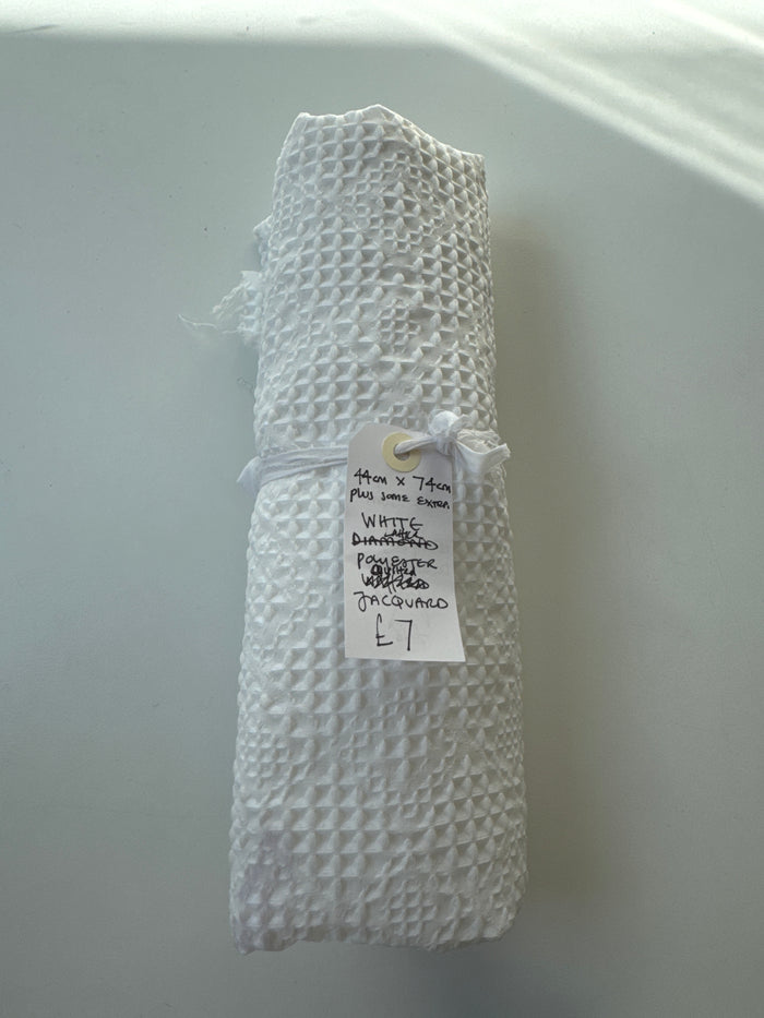 White Lattice Quilted Jacquard Remnant
