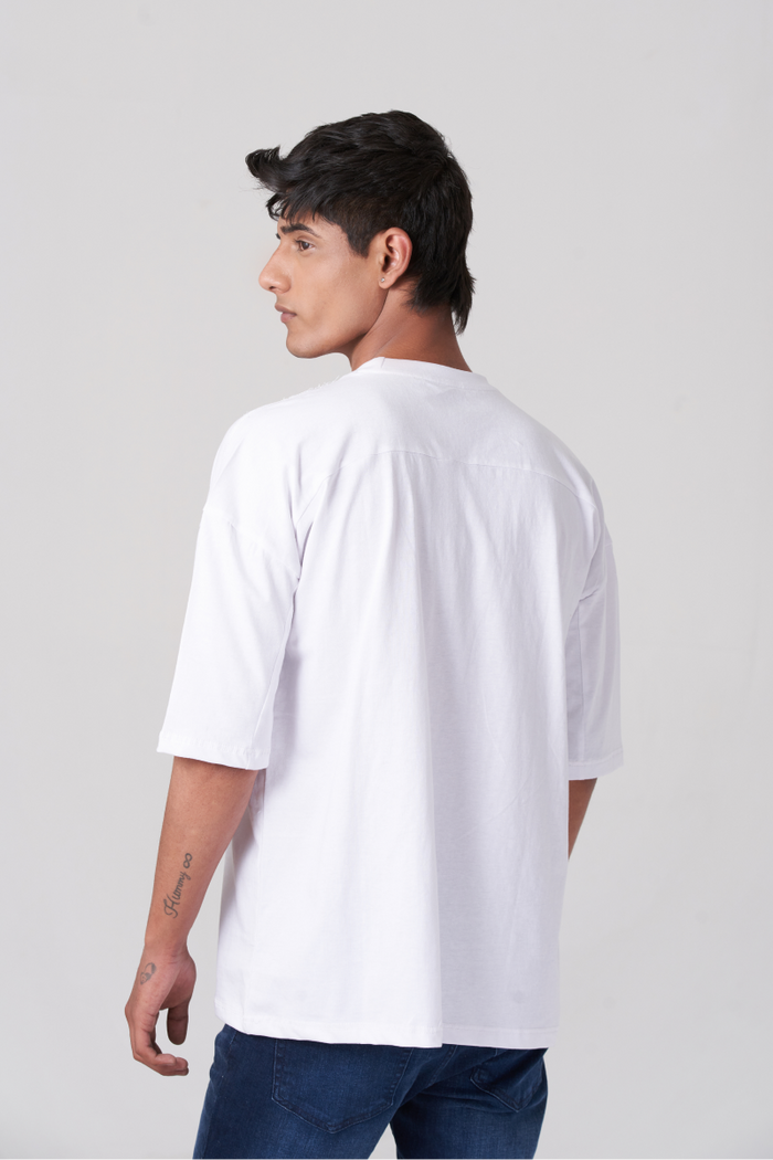 White Orbit Pocket Oversized T-Shirt