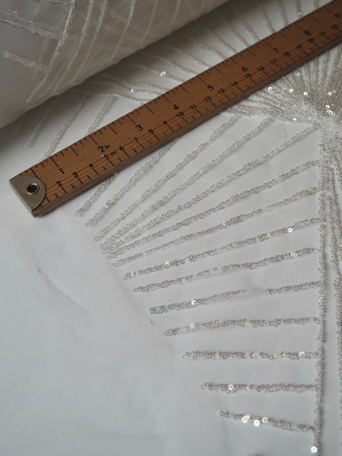 White Sunray Sequin Tulle