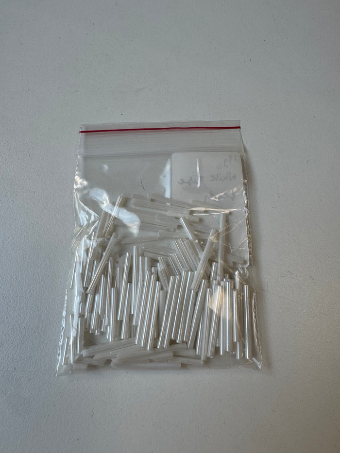 White Tube Beads 19g