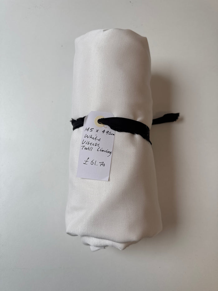 White Viscose Twill lining Remnant