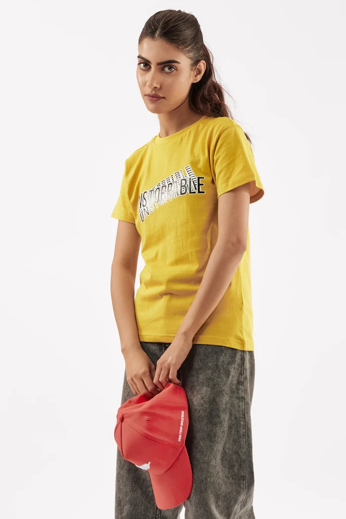 Women's Empowering T-Shirt Mustard
