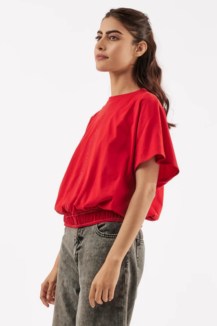 Women's Relaxed Crop Gypsy Red