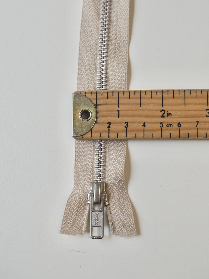 YKK 120cm/47inch Beige Open-Ended Metal Teeth Zips