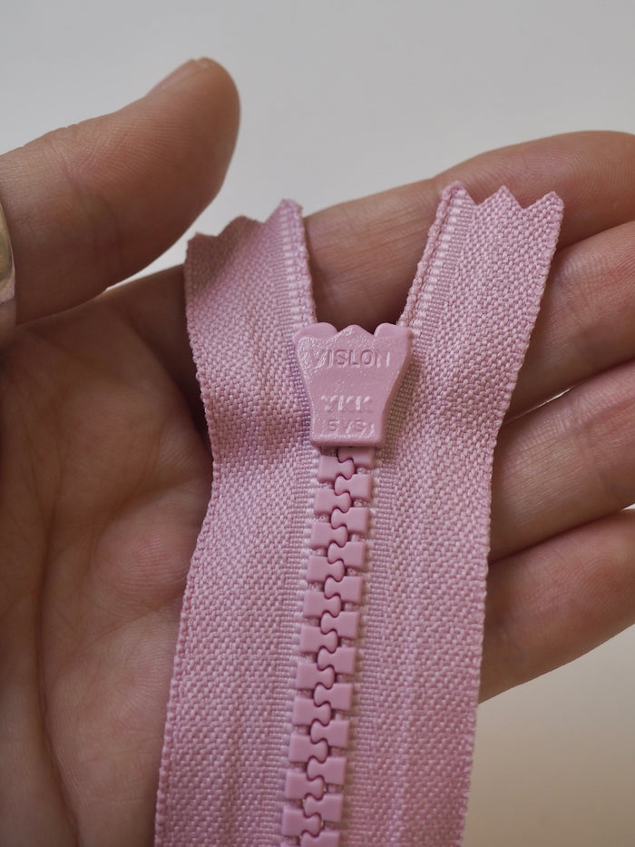 YKK 23cm/9" Pastel Pink Chunky Plastic Teeth Zips
