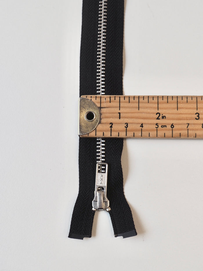 YKK 50cm/19.5inch Black Open-Ended Metal Teeth Zips
