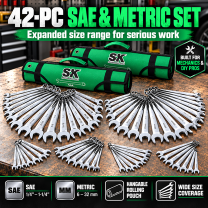 SK Combination Wrench Set,SAE & Metric