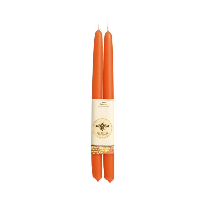 100% Pure Beeswax Tapers: Pumpkin