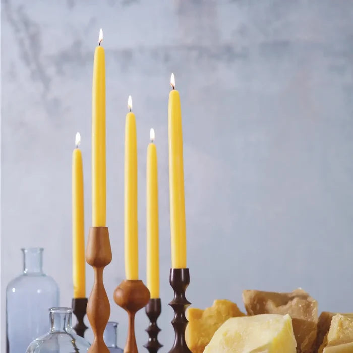 100% Pure Beeswax Tapers: Red