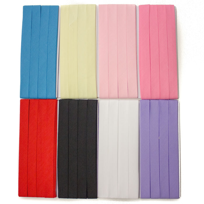 12mm SINGLE fold bias binding - Polycotton - Choose colour