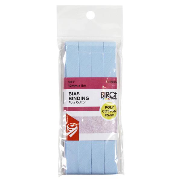 12mm SINGLE fold bias binding - Polycotton - Choose colour