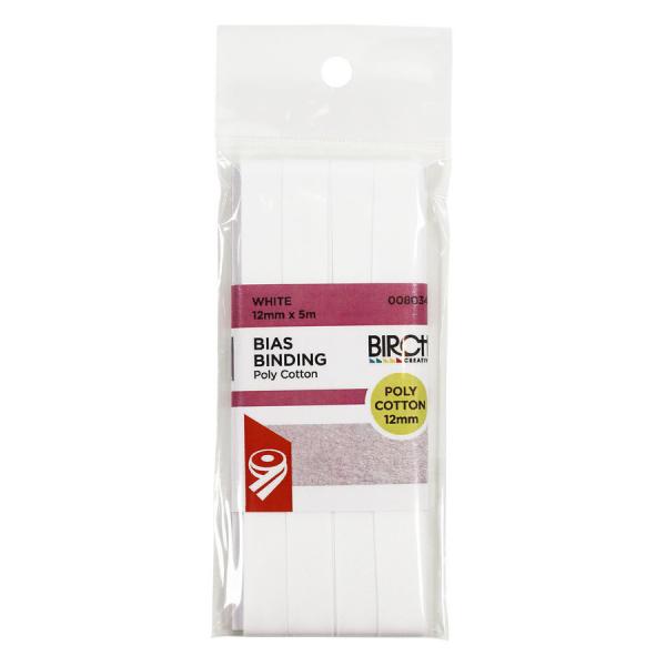 12mm SINGLE fold bias binding - Polycotton - Choose colour
