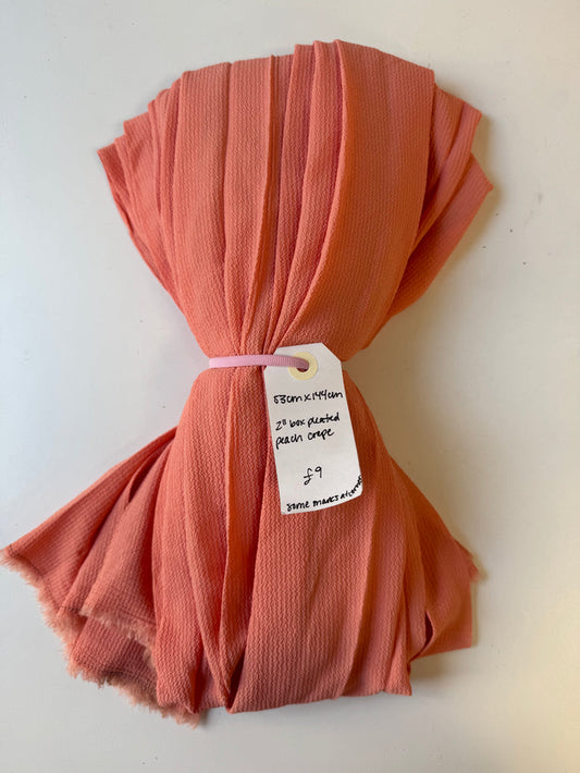 2" Box Pleated Peach  Crepe Remnant
