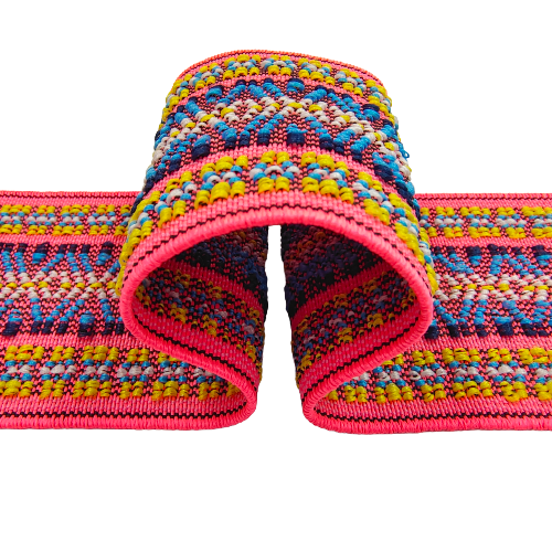 2 Meter | Embroidered Chenille Loop Pattern Elastic