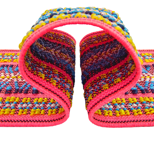 2 Meter | Embroidered Chenille Loop Pattern Elastic