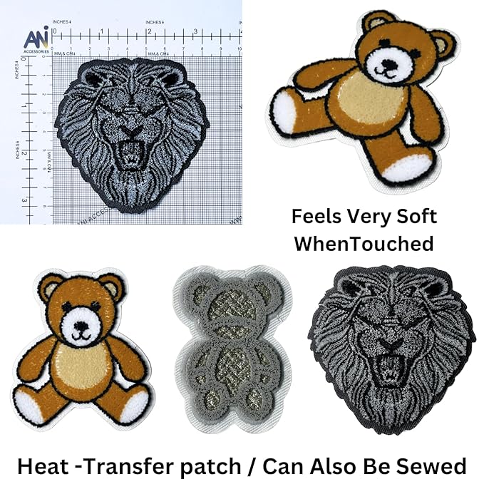 2 Patch of Teddy Bear and Lion