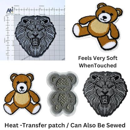 2 Patch of Teddy Bear and Lion
