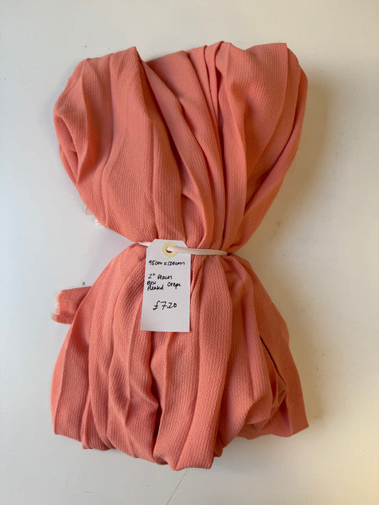2" Peach Box Pleated Crepe Remnant