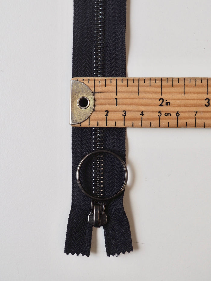 20cm/8inch Dark Navy Gunmetal O-Pull Metal Teeth Zips