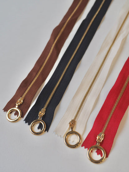 40cm/15.5inch O-Pull Narrow Metal Teeth Zips
