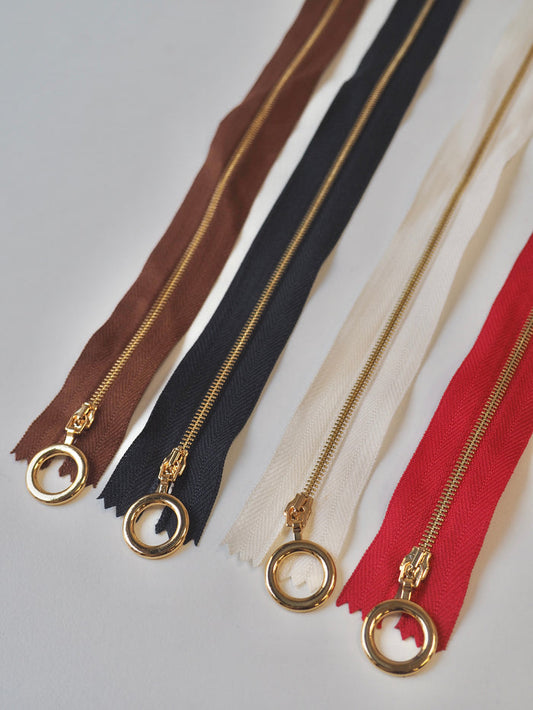 40cm/15.5inch O-Pull Narrow Metal Teeth Zips