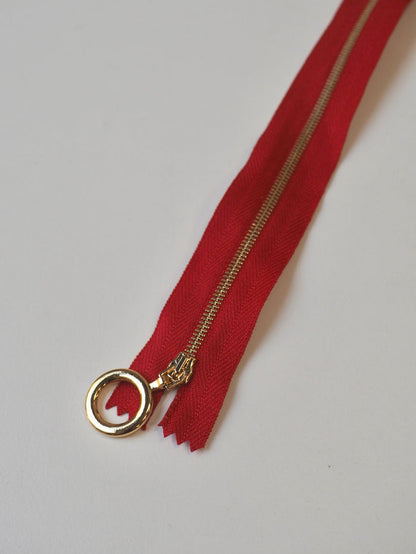 40cm/15.5inch O-Pull Narrow Metal Teeth Zips
