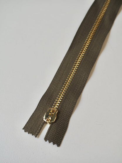 50cm/19.5inch No Pull Gold Metal Teeth Zips