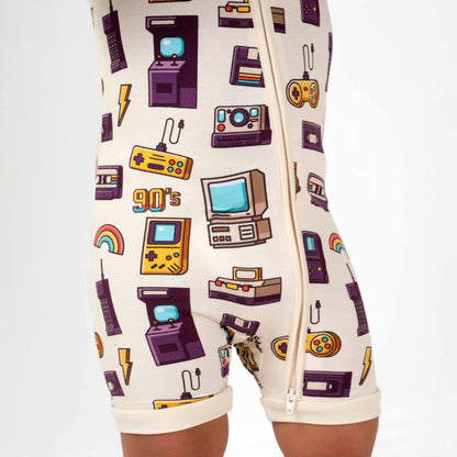 90's Retro Short Sleeve Romper - Jammie Session