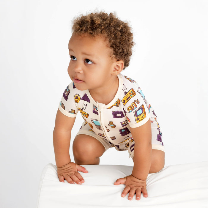 90's Retro Short Sleeve Romper - Jammie Session