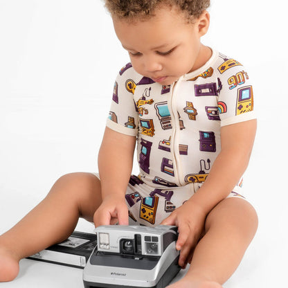 90's Retro Short Sleeve Romper - Jammie Session