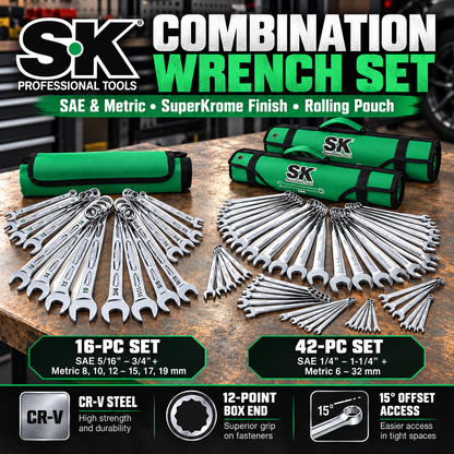 SK Combination Wrench Set,SAE & Metric