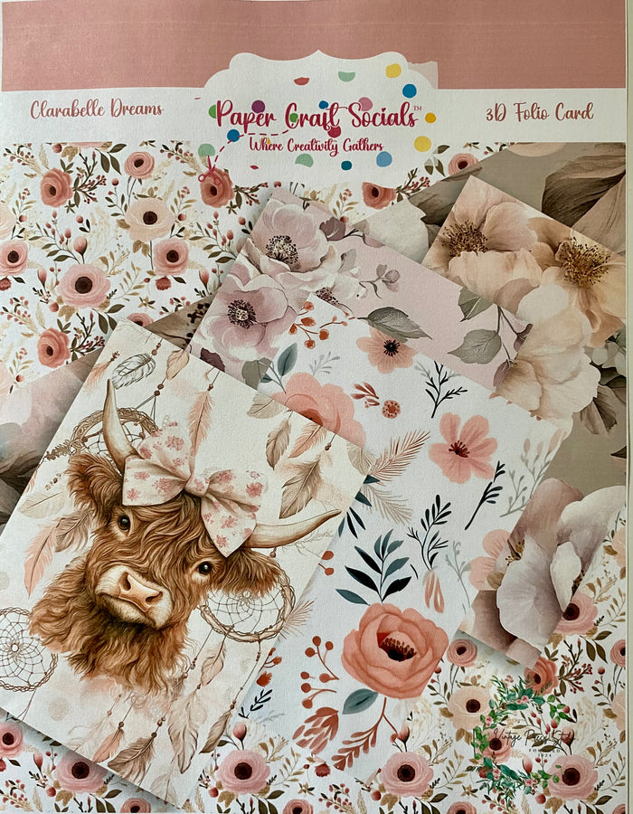 Clarabelle Dreams 3D Folio Card - Paper Craft Socials