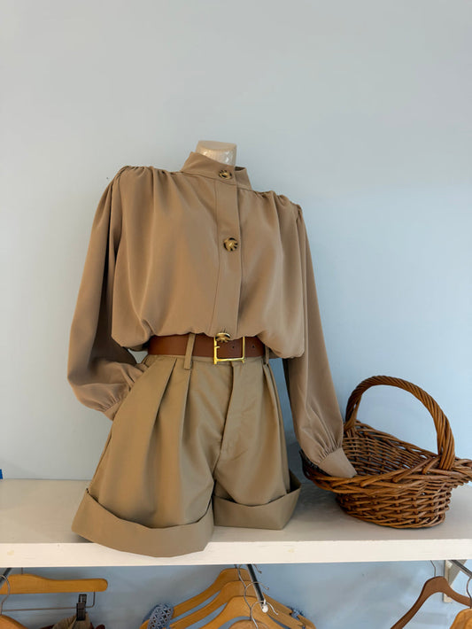 Bubble hem button up jacket