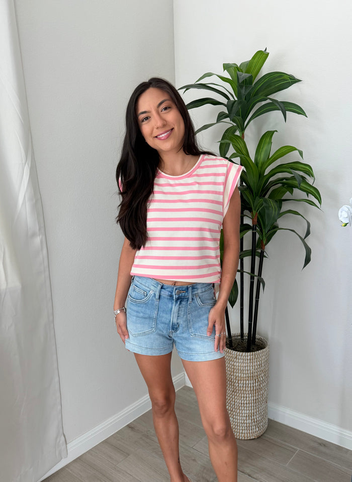 western pocket denim shorts