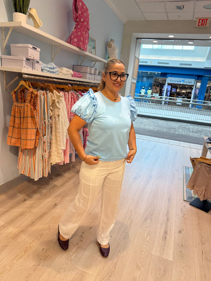 blue 100% cotton blouse