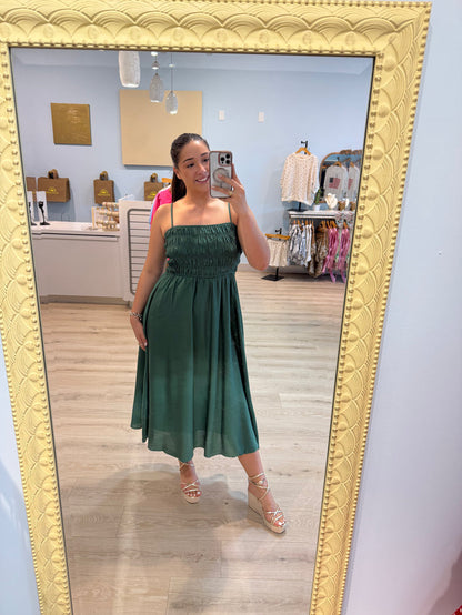 forest green maxi dress