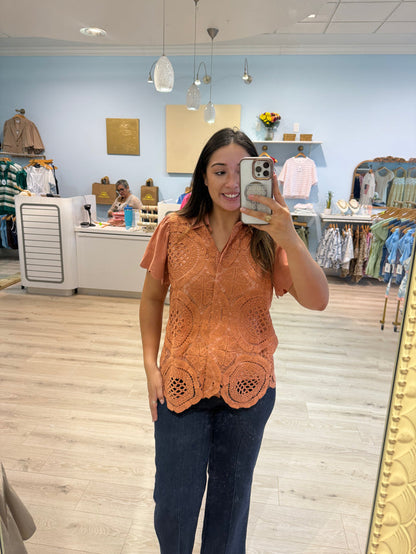 linen cotton knitted button up
