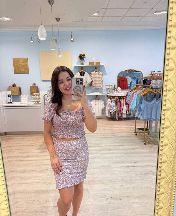 floral skirt set