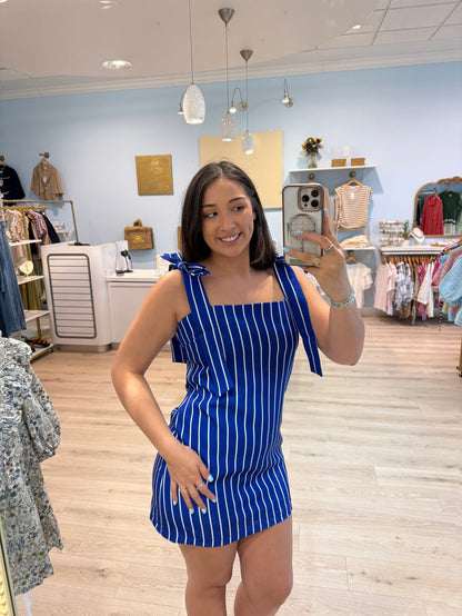 Tie-Strap Square-Neck Mini Dress