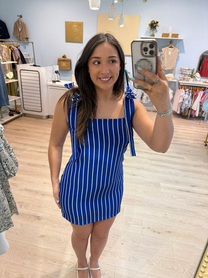 Tie-Strap Square-Neck Mini Dress