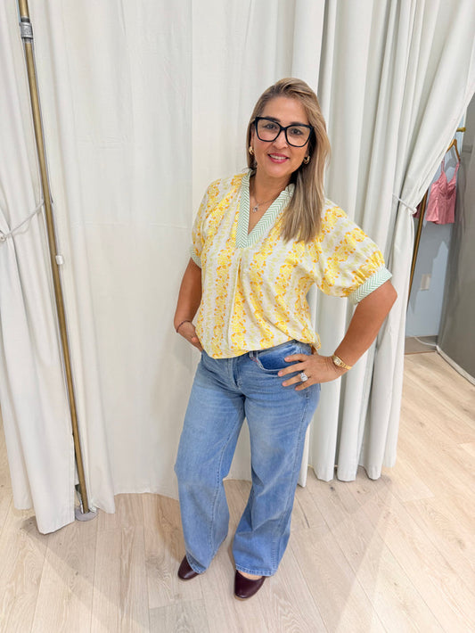 yellow bloom blouse