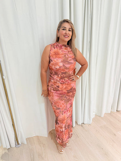 peach kiss maxi dress