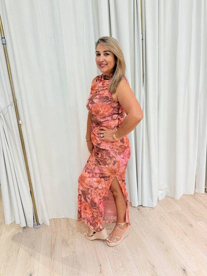 peach kiss maxi dress