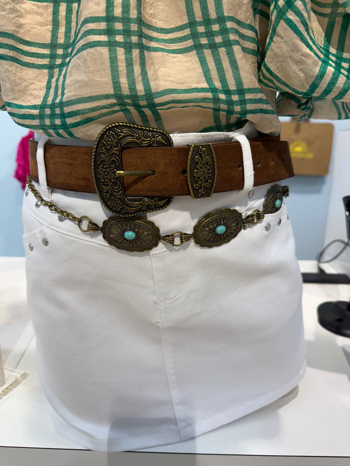western suede belt
