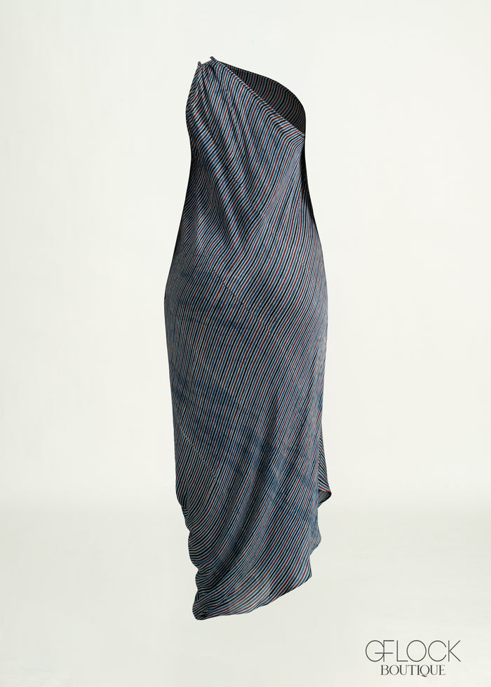 Ajrakh Handprinted Draped Dress - 070226