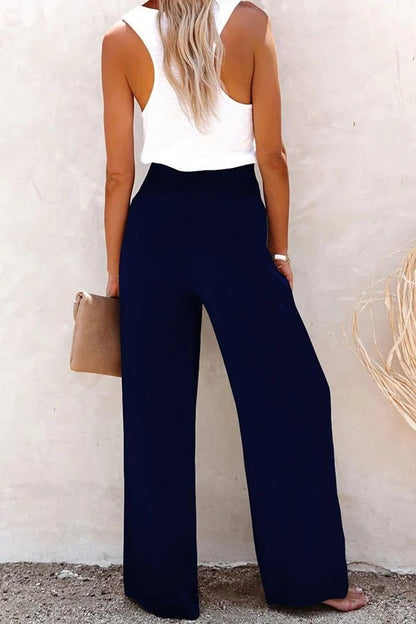Alina | Smocked High-Waist Beach Pants